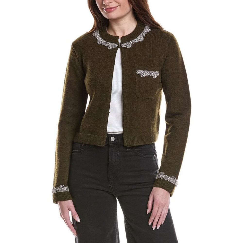 Endless Rose Womens  Jewel Cardigan, Green